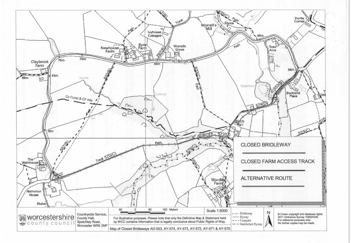 footpaths closure 20th May 2024