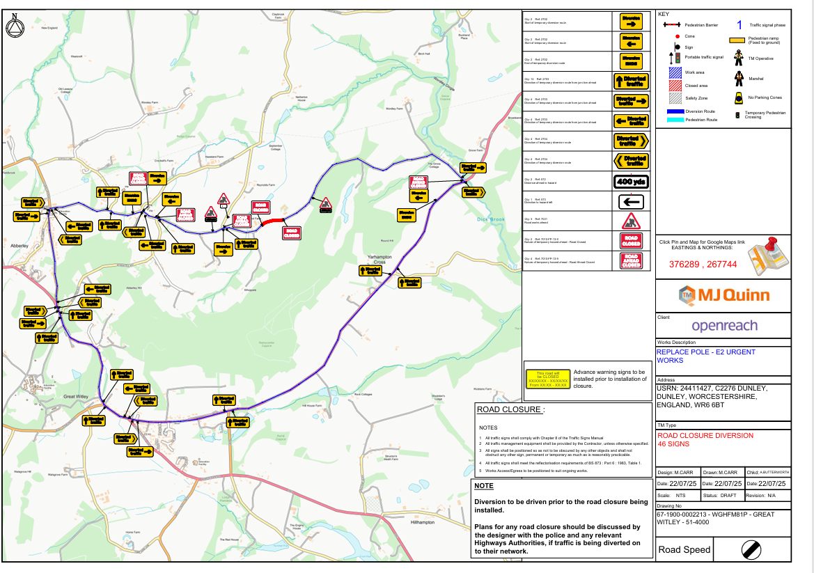 road closure 28th oct